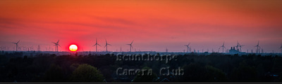 Sundown on the Wind Turbines