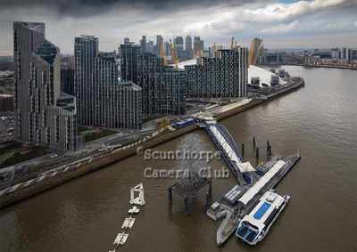 London skyline and O2 arena 